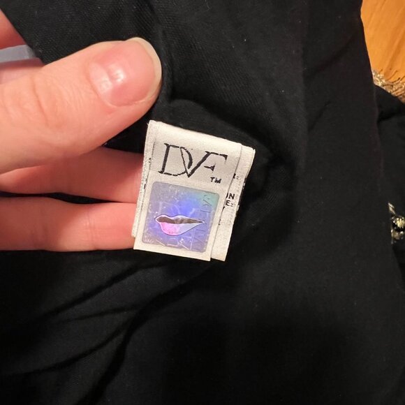 DVF Diane Von Furstenberg Zarita Gold Black Lace Dress - Picture 8 of 9